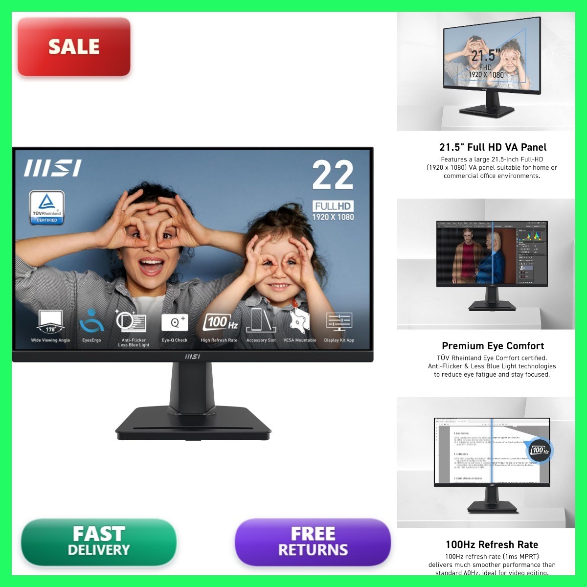 PRO MP225V 22-in Computer 22in 1 Pack Black Screen