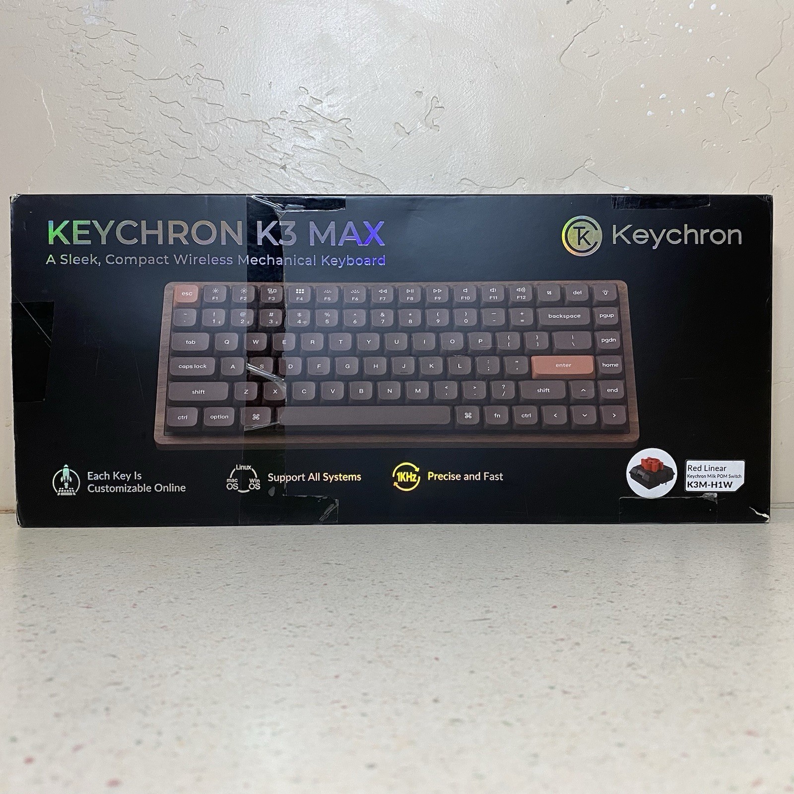 Keychron K3 Max Wireless Mechanical Keyboard All-Wood Special Edition (Red Pom)