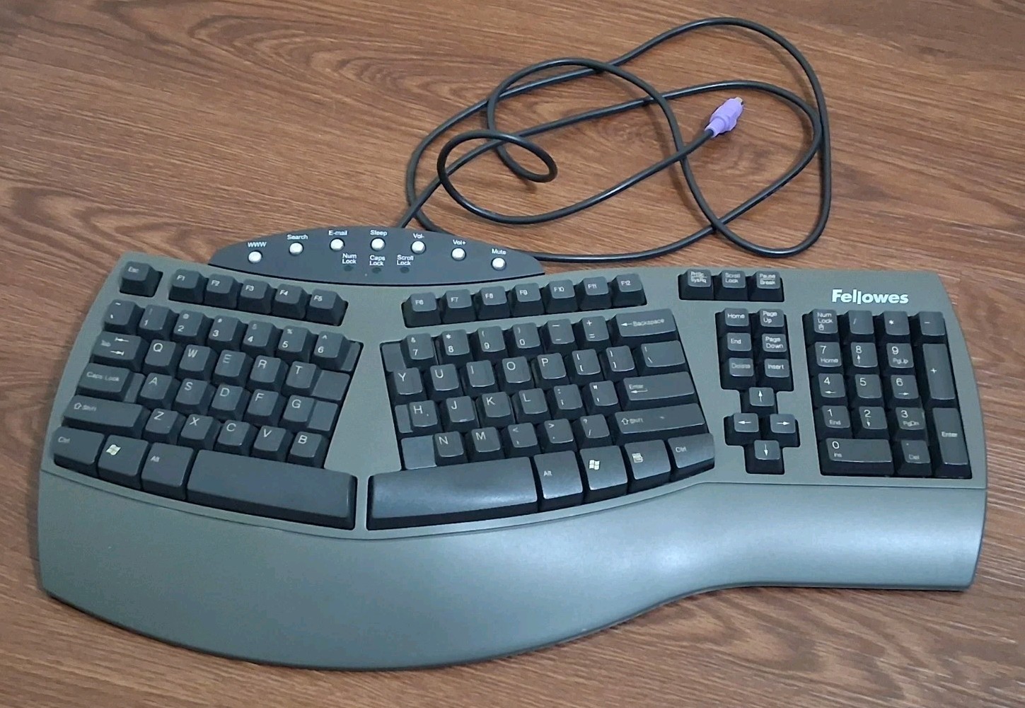Fellowes Microban Ergonomic Wired Keyboard, KB-9938