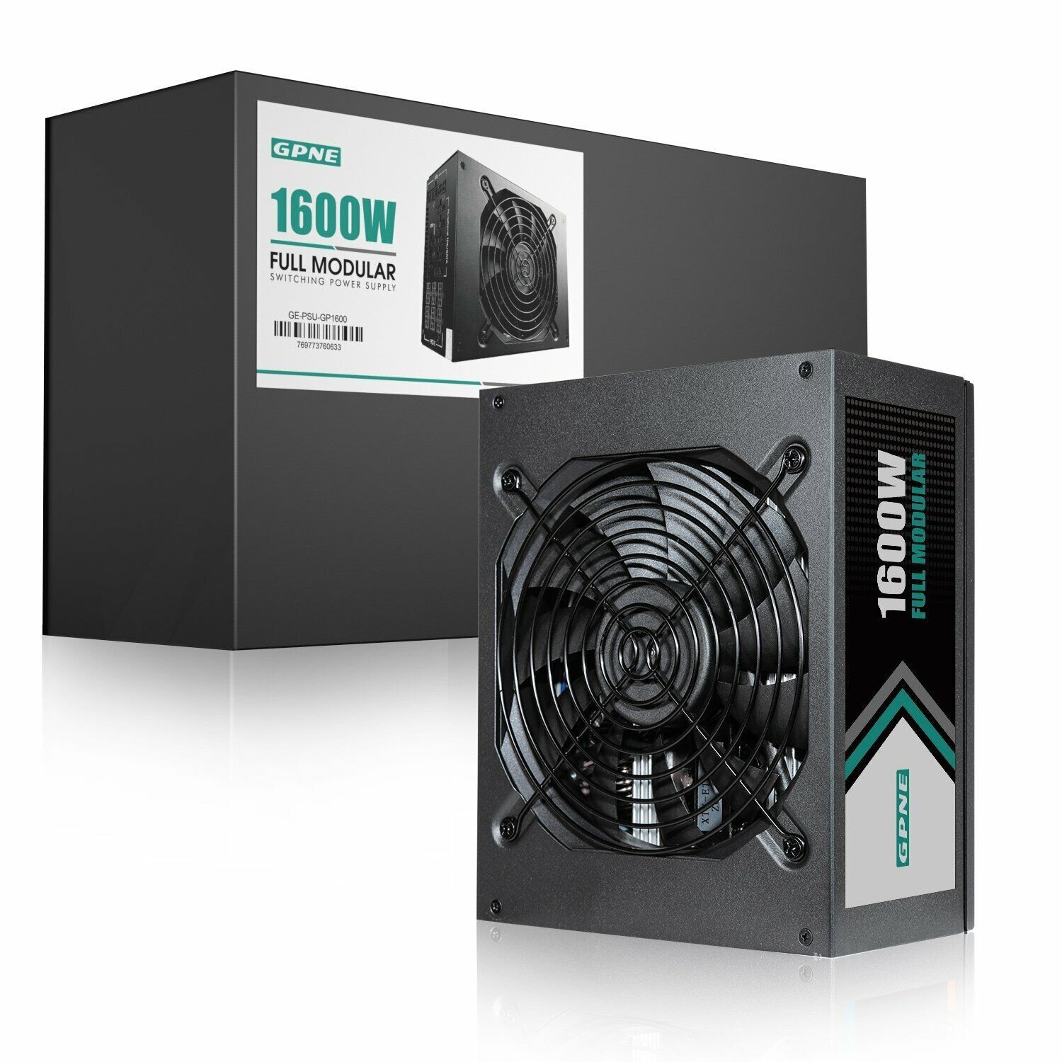 GPNE 1600W Fully Modular Power Supply,PSU for Mining Rig & ATX PC Case Server