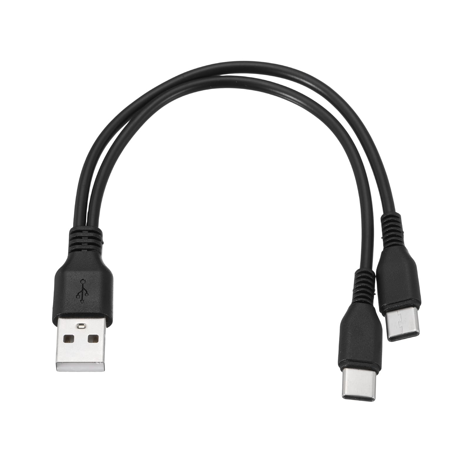 MECCANIXITY Multi USB A to 2 Type C 2 in 1 Splitter 8 Inch, Black