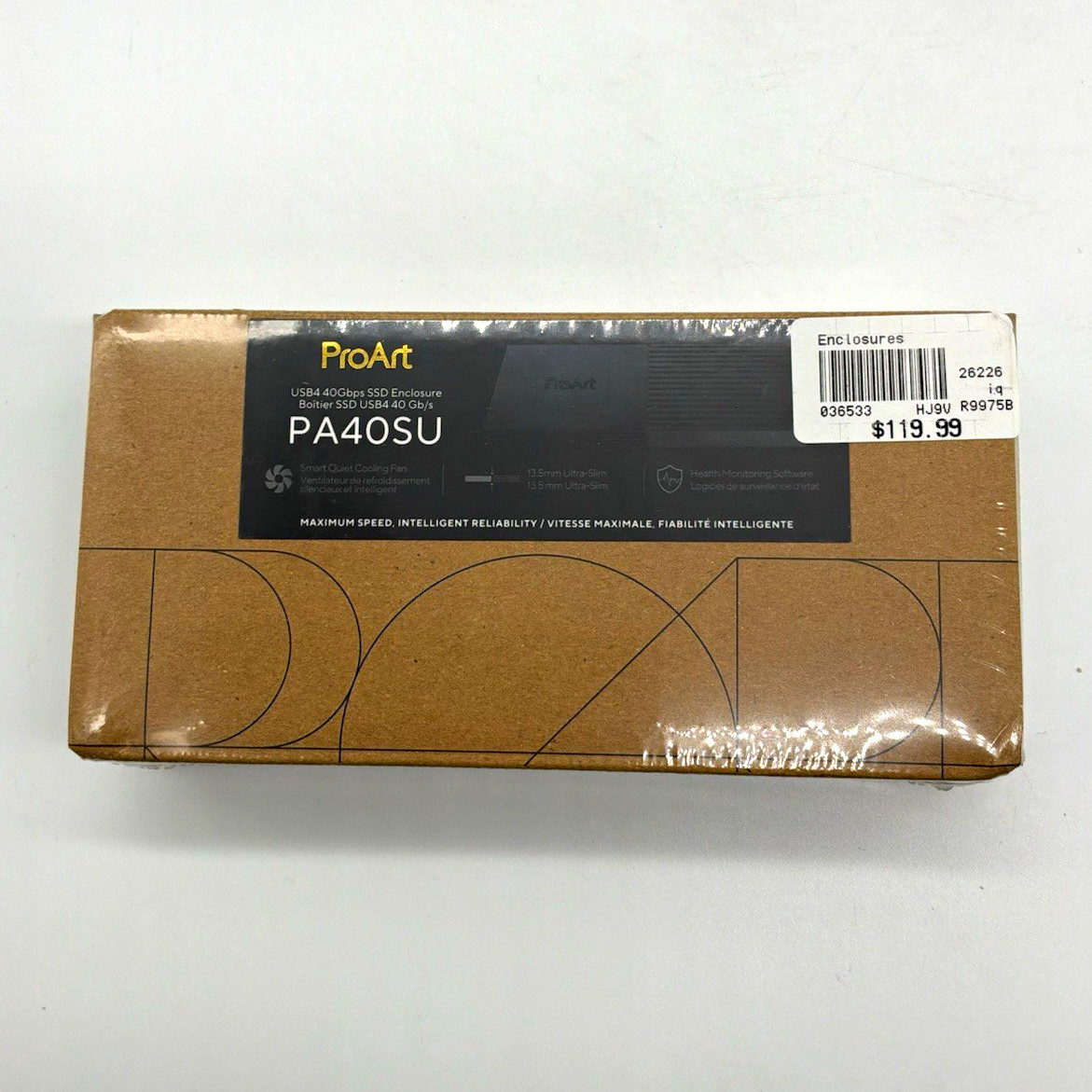 ASUS ProArt PA40SU USB4 SSD Enclosure Tool-Free Aluminum Brown