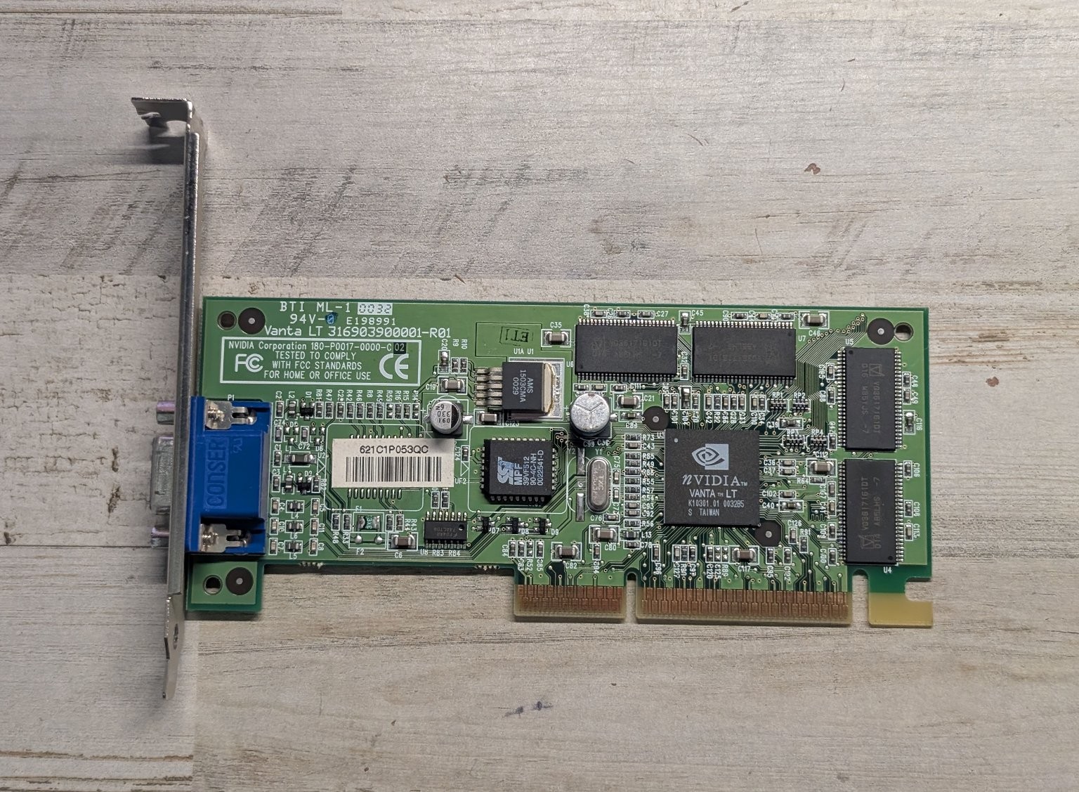 Compaq NVIDIA Vanta LT PCI Video Card Vintage PC Graphics VGA