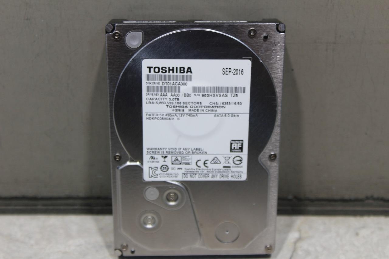 T643 ~ Toshiba 3TB DT01ACA300 7.2K RPM 64MB Cache SATA III 3.5"  *** TESTED ***