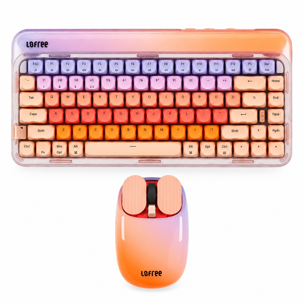 LOFREE Sugar Color 70s 84-Key Mechanical Keyboard+ Wavy Chips Wireless Mouse Set