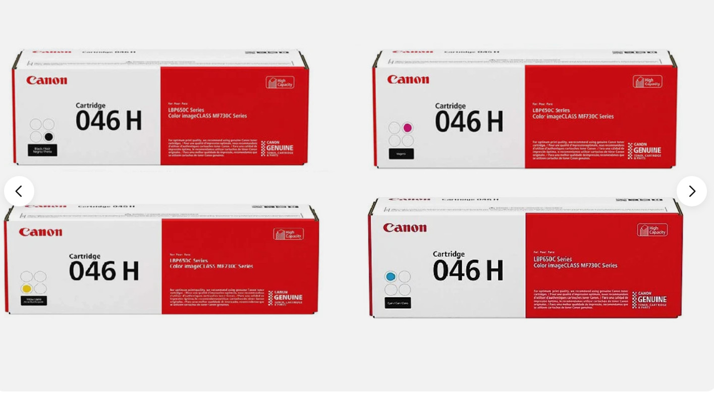 Genuine Canon 046H High Yield Toner Set CMYK 4-Pack OEM New Sealed Box