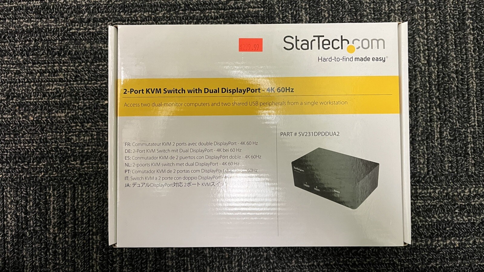 STARTECH.COM 2-Port KVM Switch With Dual DisplayPort - 4k 60Hz
