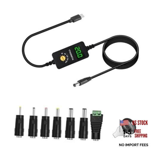 Universal USB C to DC Adapter, Barrel PD Trigger Cable, USB-C to DC 5V 9V 12V
