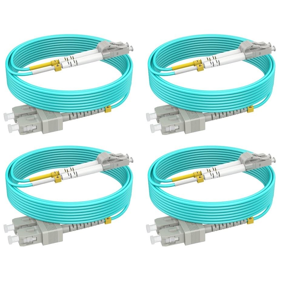 4 PCS OM4 SC LC Fiber Patch Cables Multimode MMF 6ft/2m Duplex LSZH 50/125m