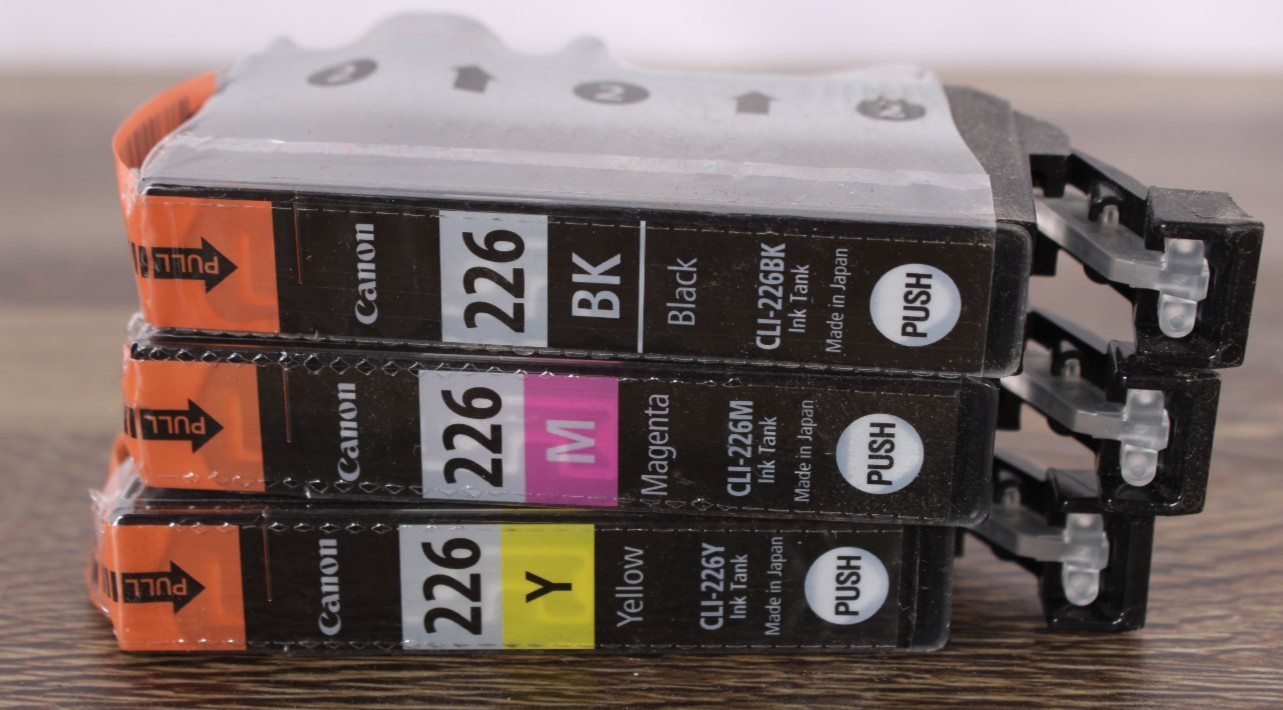 Canon CLI-226 Ink Cartridge Set BK, Y, M, Genuine OEM New Sealed No Box