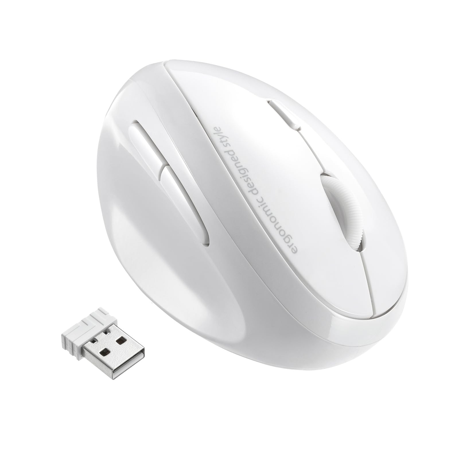 SANWA 2.4G Wireless Left Handed Mouse, Lefty Left-Hand, White
