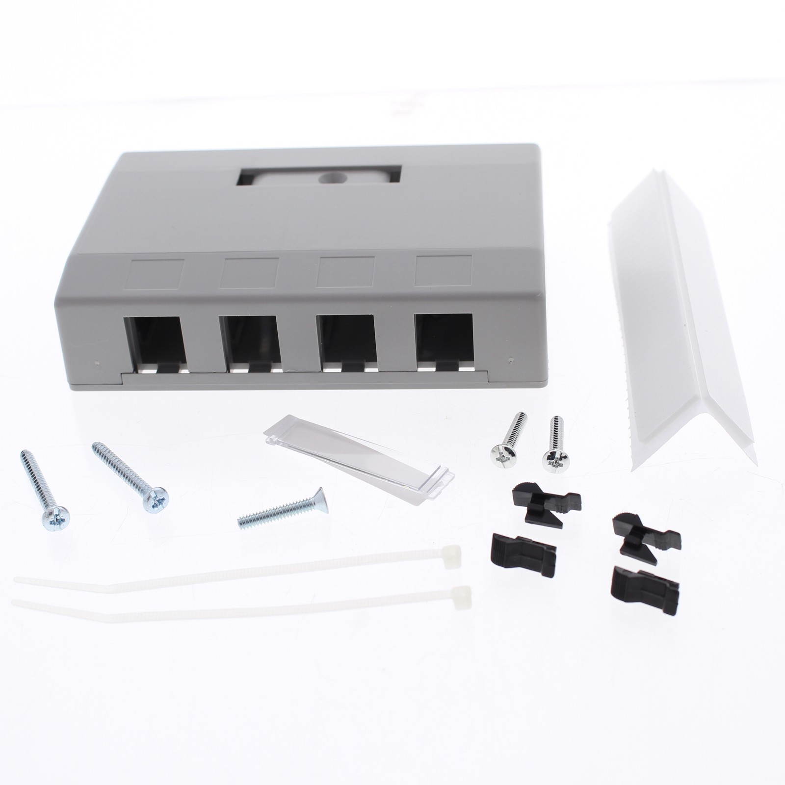 Hubbell Gray 4-Port Data Voice Media Keystone Housing Surface Mount Box ISB4GY