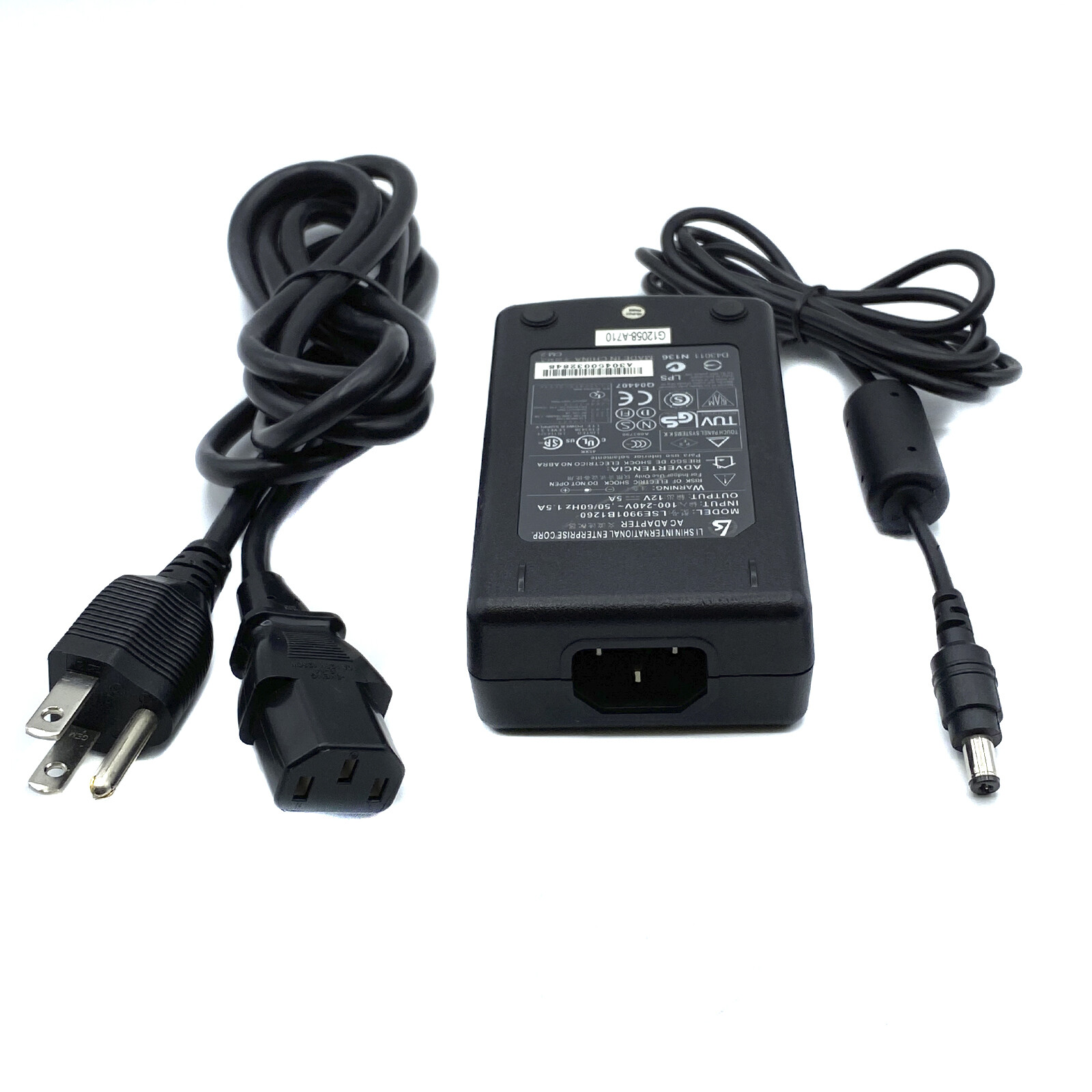 Genuine Li Shin International LSE9901B1260 AC Adapter 12V 5A Black Tip