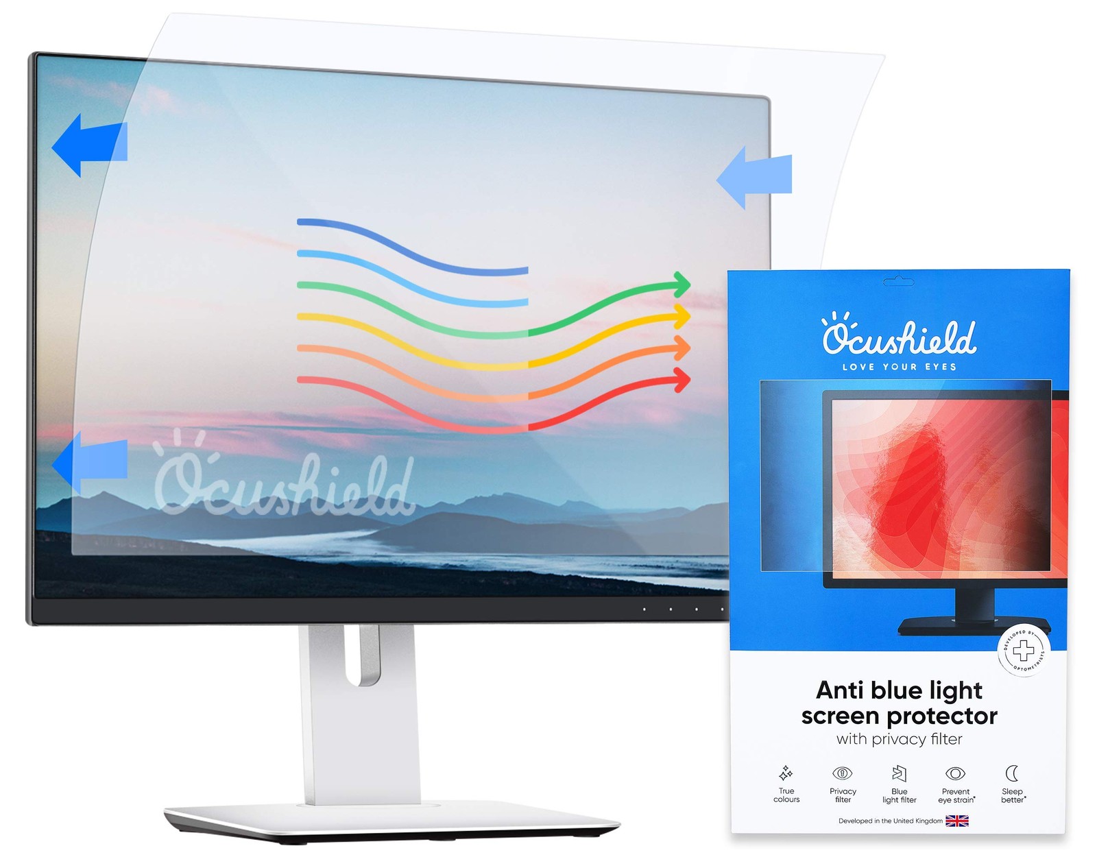 OCUSHIELD ANTI BLUE LIGHT FOR LAPTOP   MONITOR MODEL 24 W-B