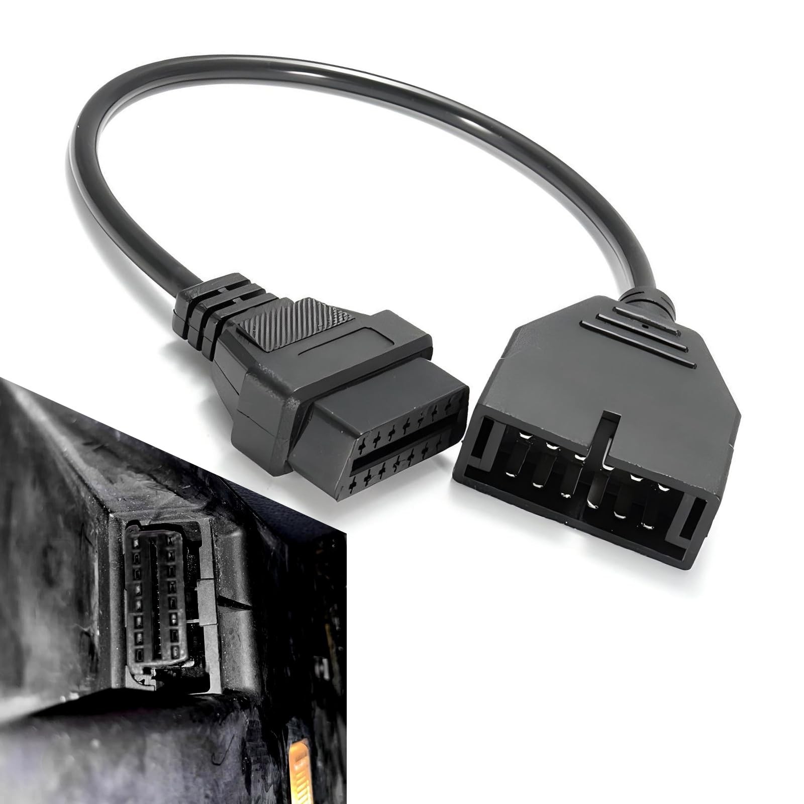 Shakas 1 PC OBD1 Scanner Connector, 12 Pin to OBD1 to OBD2 16 Pin Scanning Di...