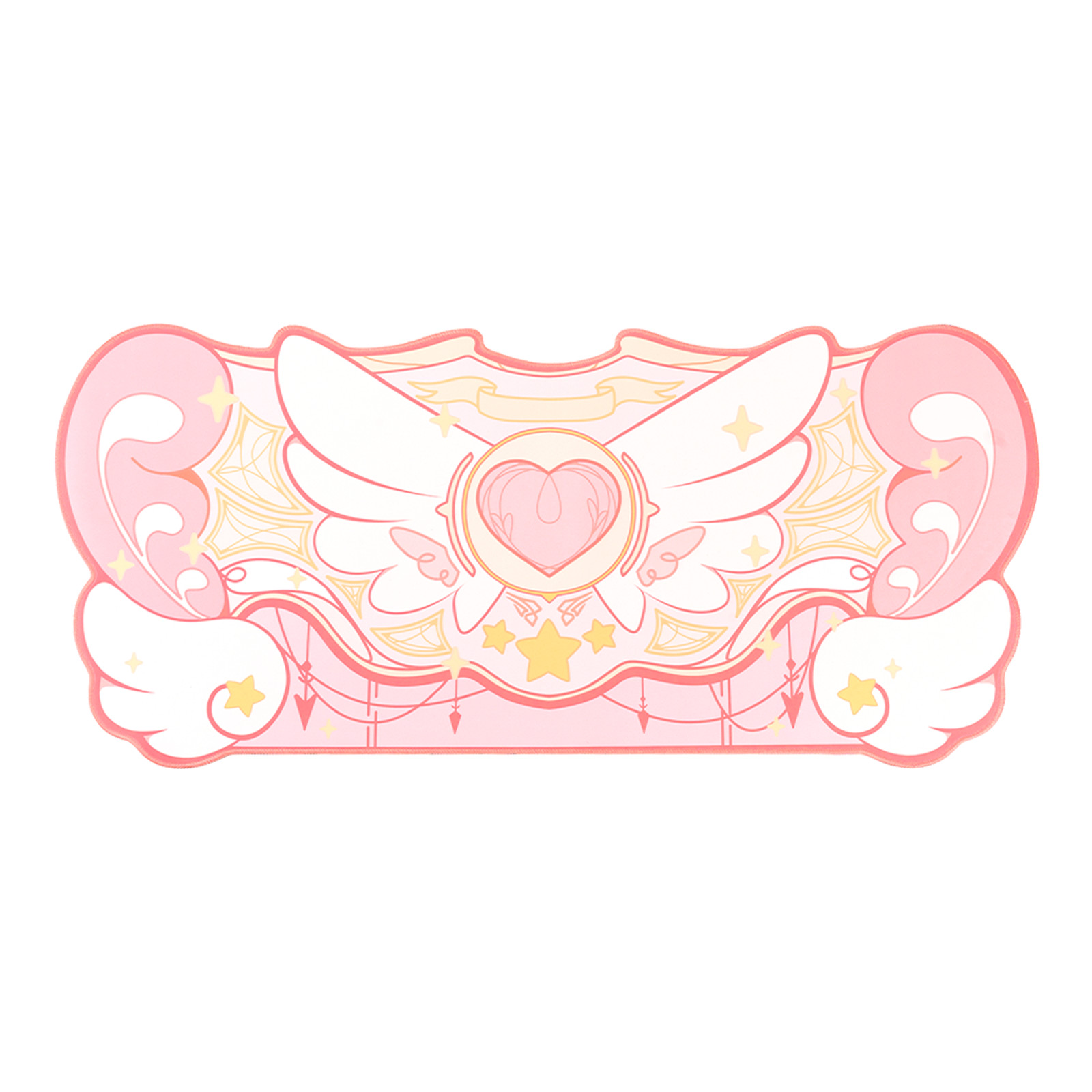 GeekShare Large Mouse Pad Wrist Rest Non-Slip Rubber Mouse Mat Star Wing Pink