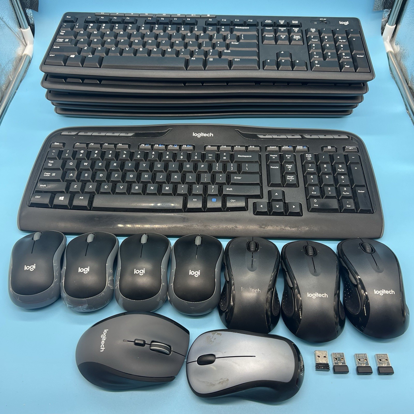 Mixed Lot Of Logitech K120 Keyboards And Mix Mice No Matching Dongles Tested