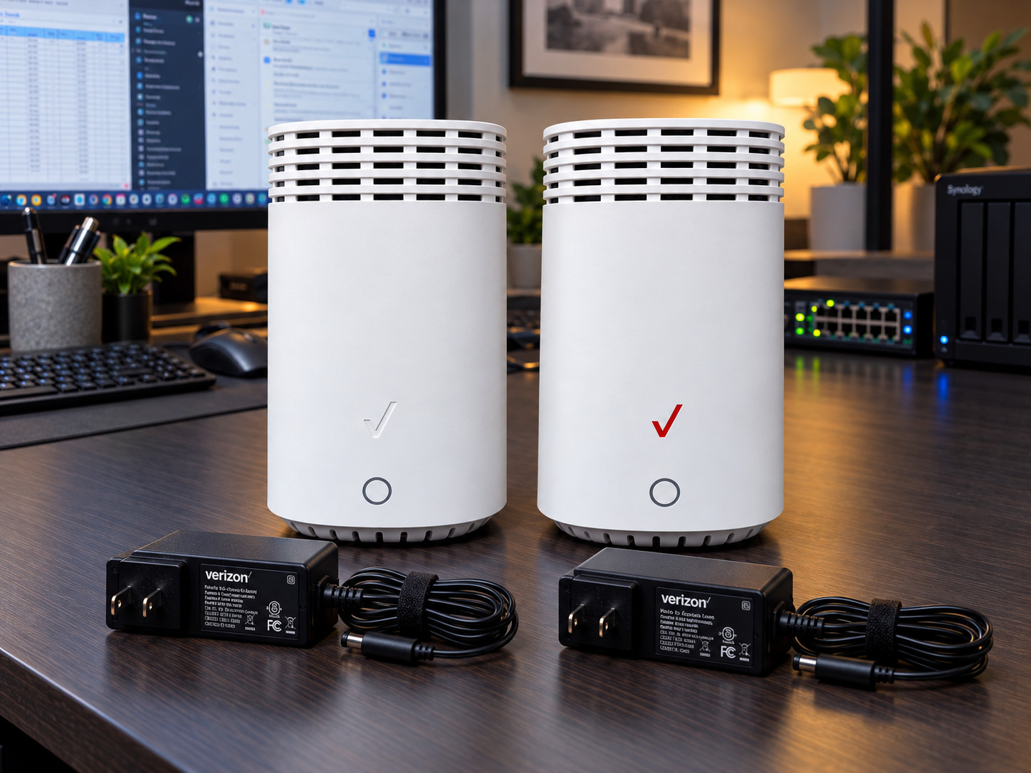 Verizon Fios G3100 WiFi 6 Router + E3200 Extender Mesh Bundle w/ Power Adapters