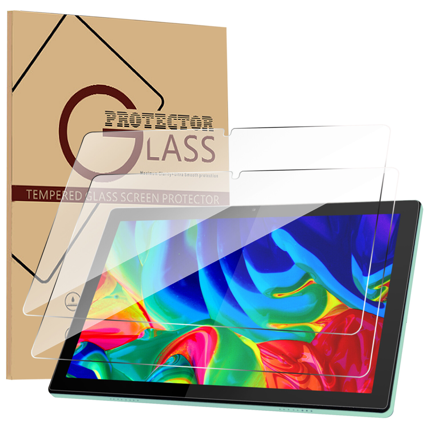 2 Pack Tempered Glass For Vortex Tab10 10.1" Tablet Screen Protector 9H HD Clear