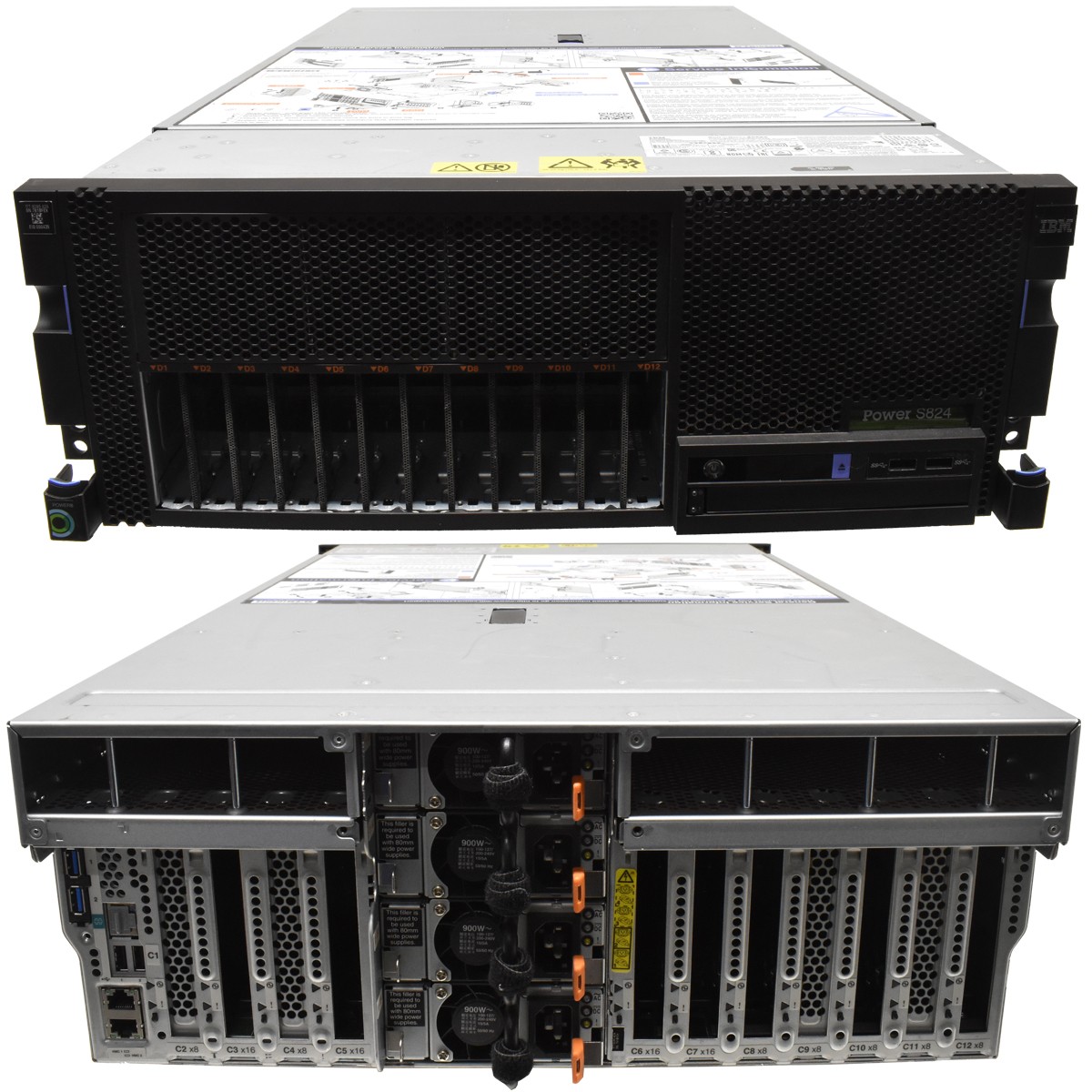 IBM Power S824 2x Power8 CPU No RAM PC4 12x SFF 2.5 4U Server 8286-42A