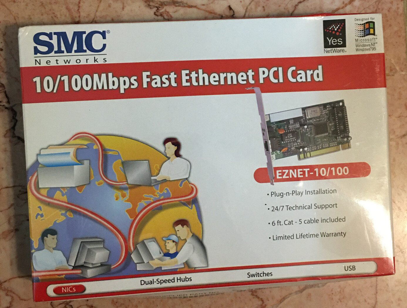 SMC FAST EZ 10/100 MBPS ETHERNET PCI NETWORK CARD SMC1244TX - SEALED—-18