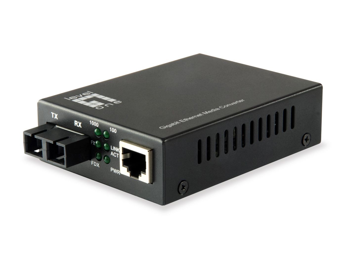 LevelOne GVT-2002 RJ45 To SC Gigabit Media Converter, Single-Mode Fiber, 20 ~E~