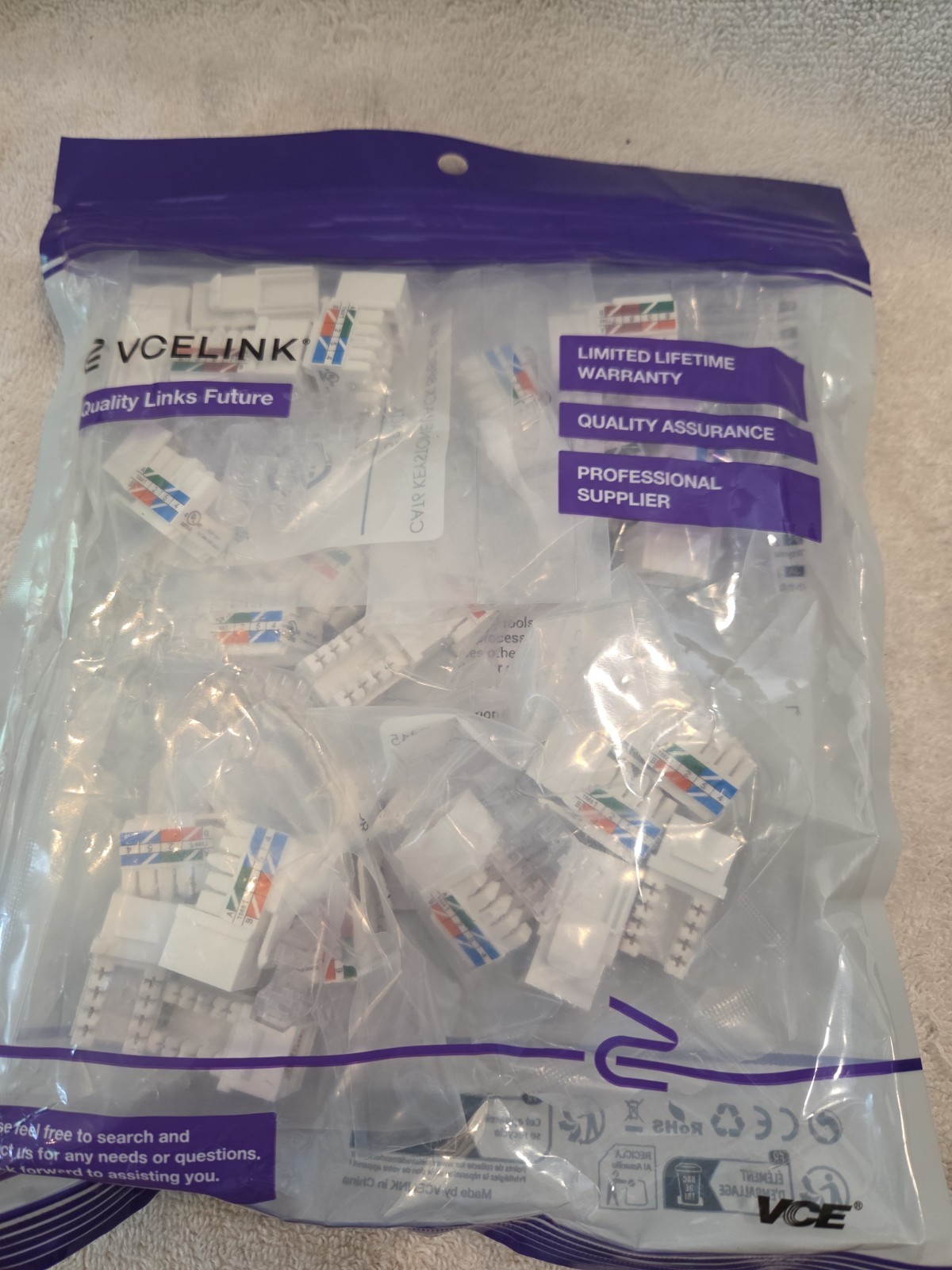 VCELINK, X001ZA67LV, VCE Cat6 RJ45 Keystone
