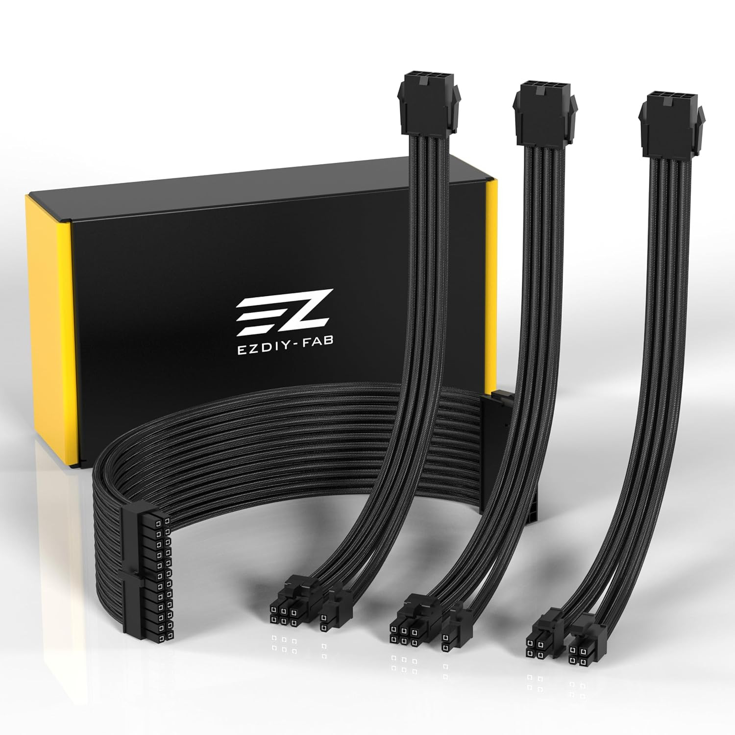PSU Cable Extension Kit, 18AWG Sleeved, Atx/Eps/Pcie, 30Cm, Black |
