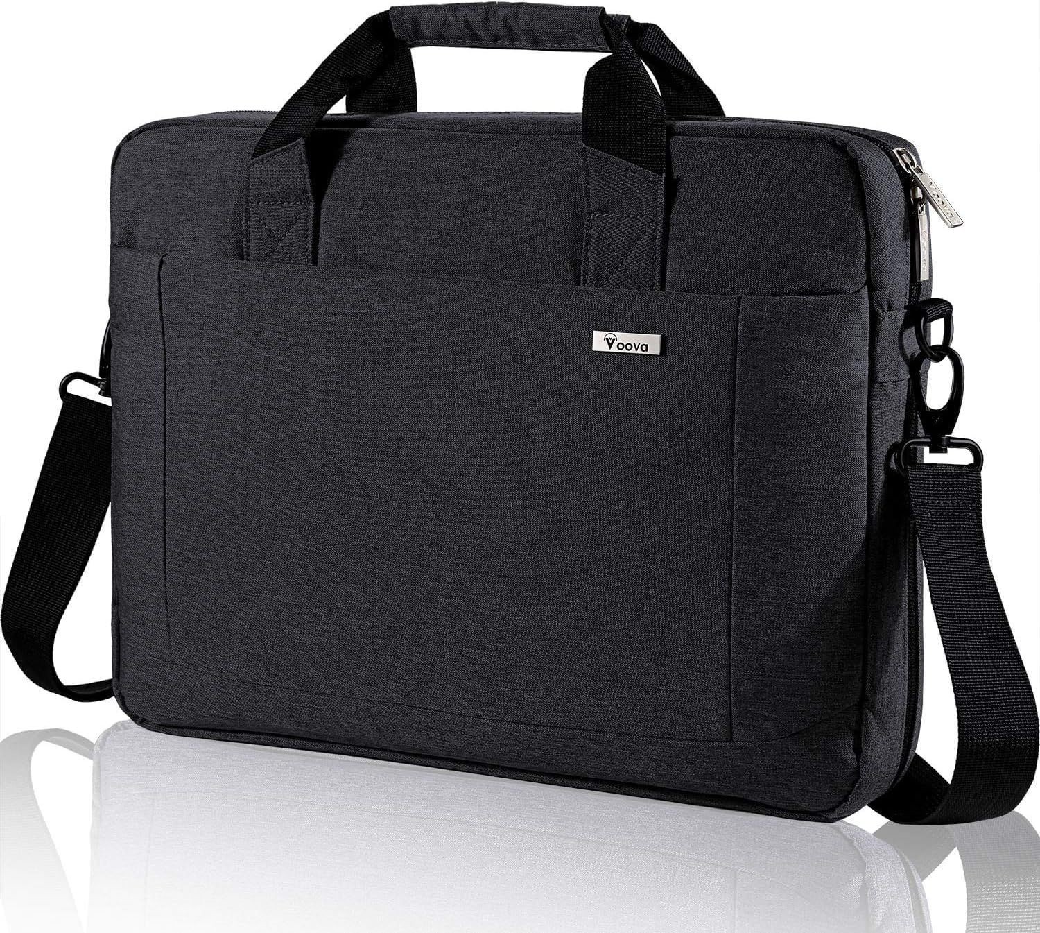 15.6-15 Inch Laptop Bag, Computer Bag, MacBook Bag, Black | Expandable Splash-Pr