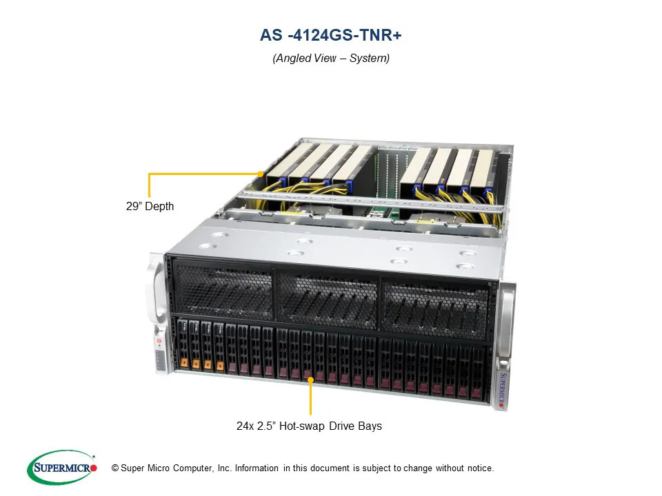 Supermicro AS-4124GS-TNR Server 24X2.5" H12DSG-O-CPU 4X2000W 2XEPYC 7542 32C