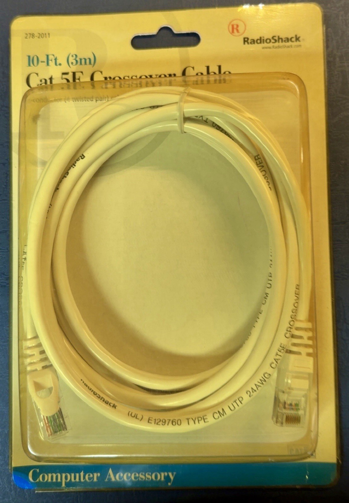 RadioShack - Cat 5E 10Ft Crossover Cable - Computer Accessory 278-2011