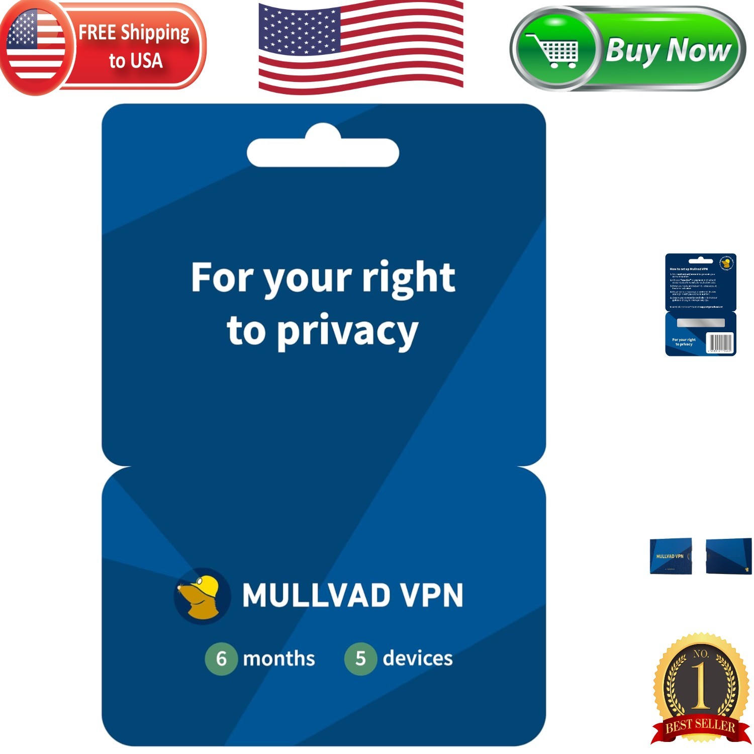 5 Device VPN - 6- Easy Use Subscription for Ultimate Online Privacy