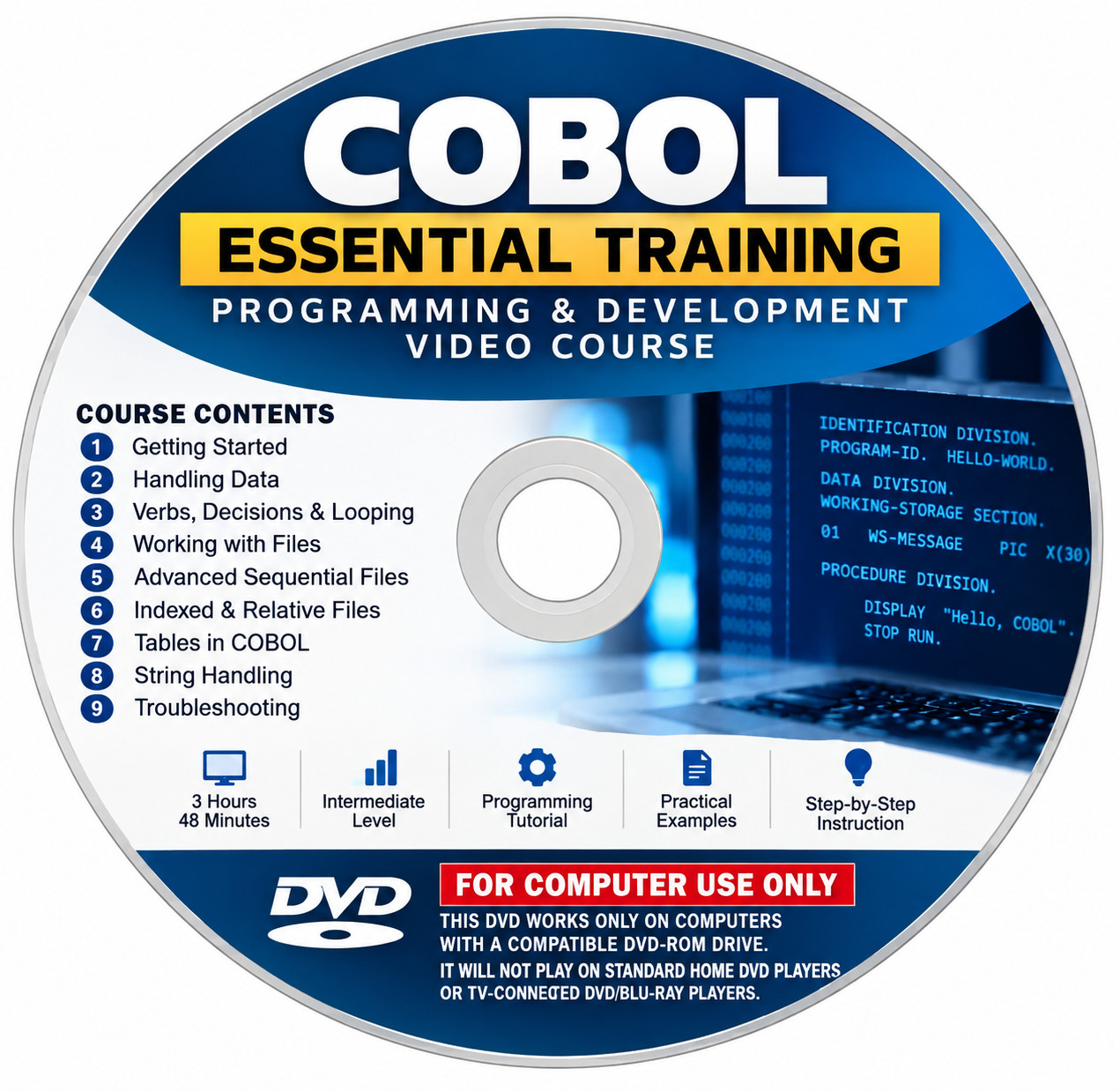 COBOL Essential Training Programming Video Course Tutorial DVD Computer Only