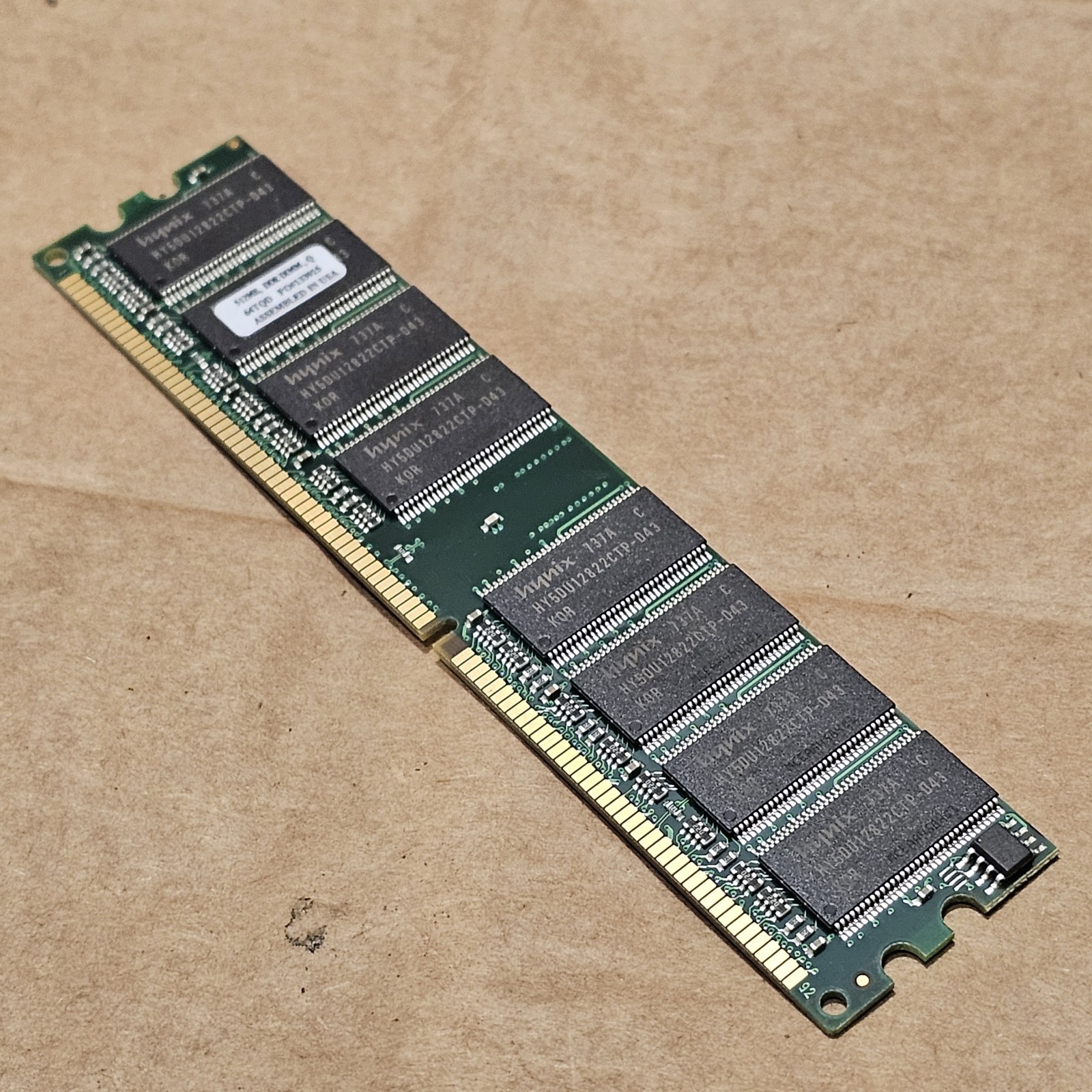 1X512MB RAM, PC2700, Hynix,  DDR1 SDRAM DIMM