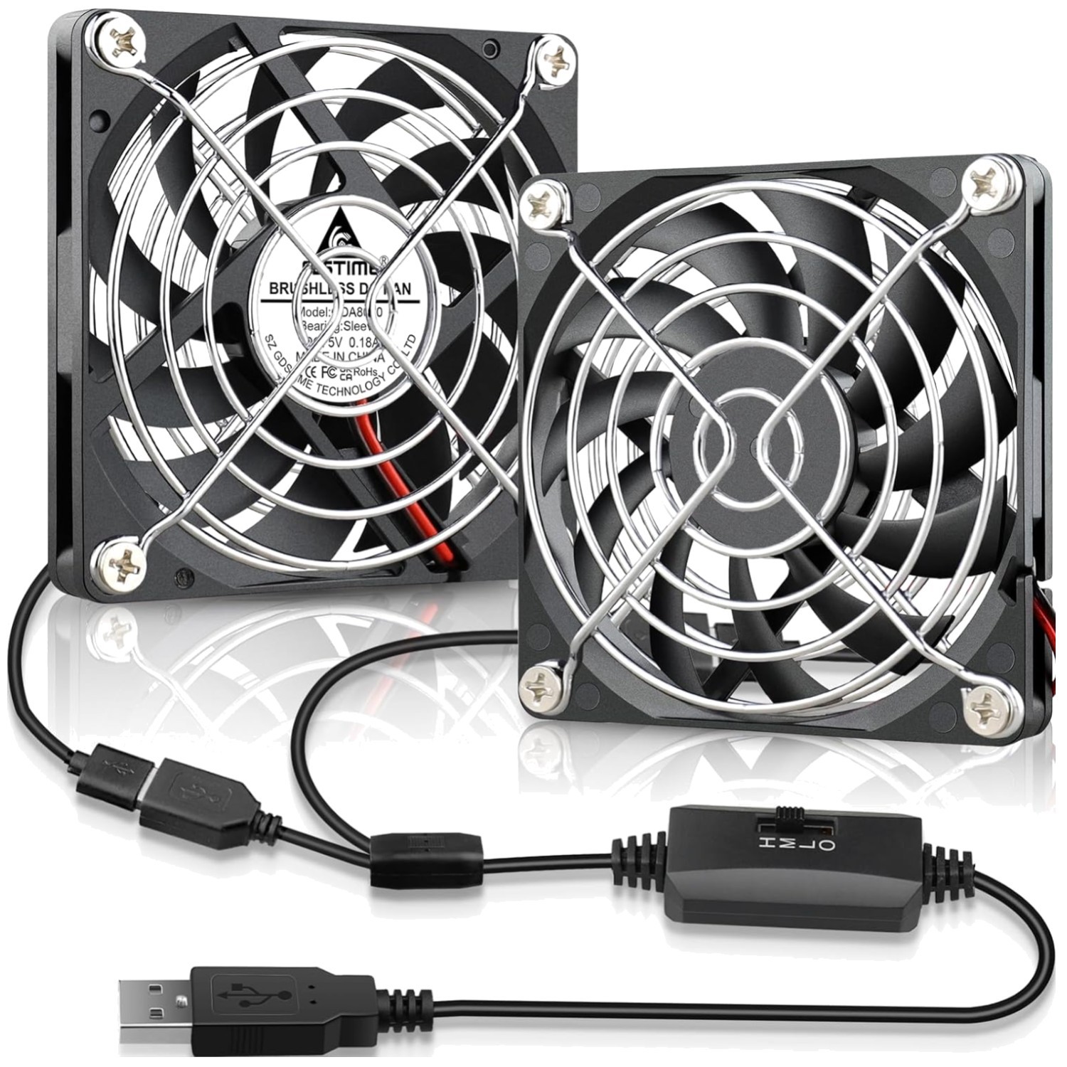 Ultra-Thin Computer Case Cooling Fans - 80mm x 10mm
