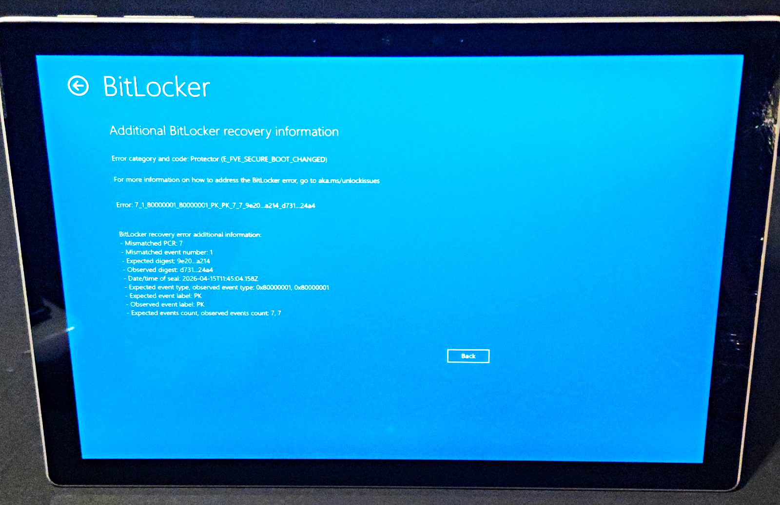 Microsoft Surface Pro 7 Tablet BIOS Locked Cracked Screen Parts Repair