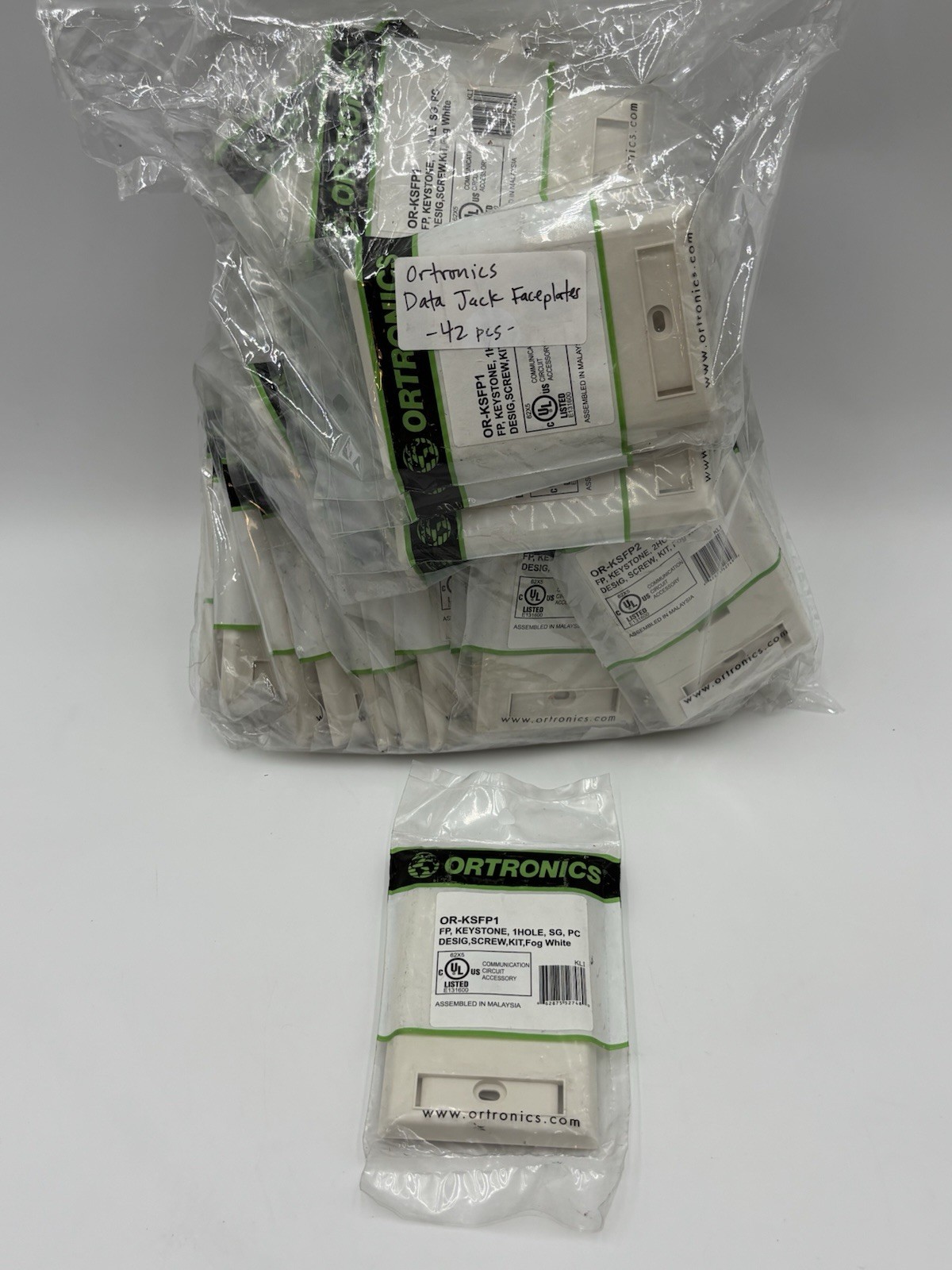 *42 TOTAL* Ortronics 2HOLE Data Jack Faceplates OR-KSFP1
