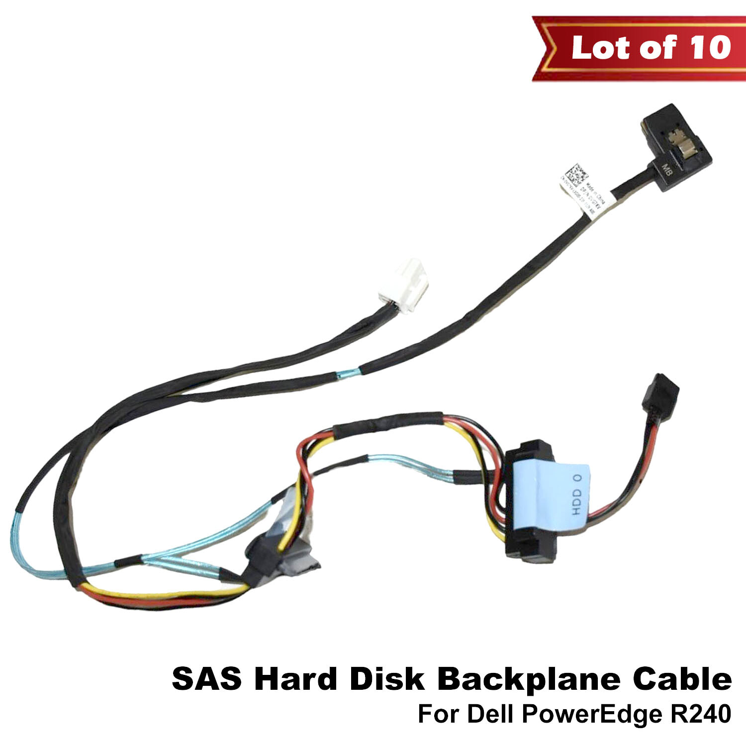 Lot of 10 Dell PowerEdge R240 SAS/SATA Hard Disk Backplane Cables VG7KV 02KN4G