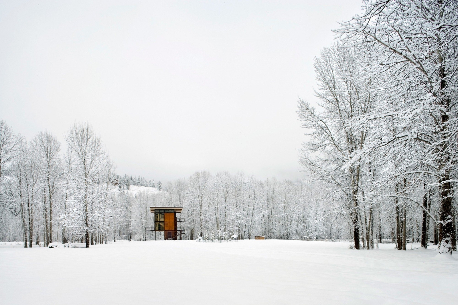 Landscape modern house architecture snow winter Custom Gaming Mat Desk