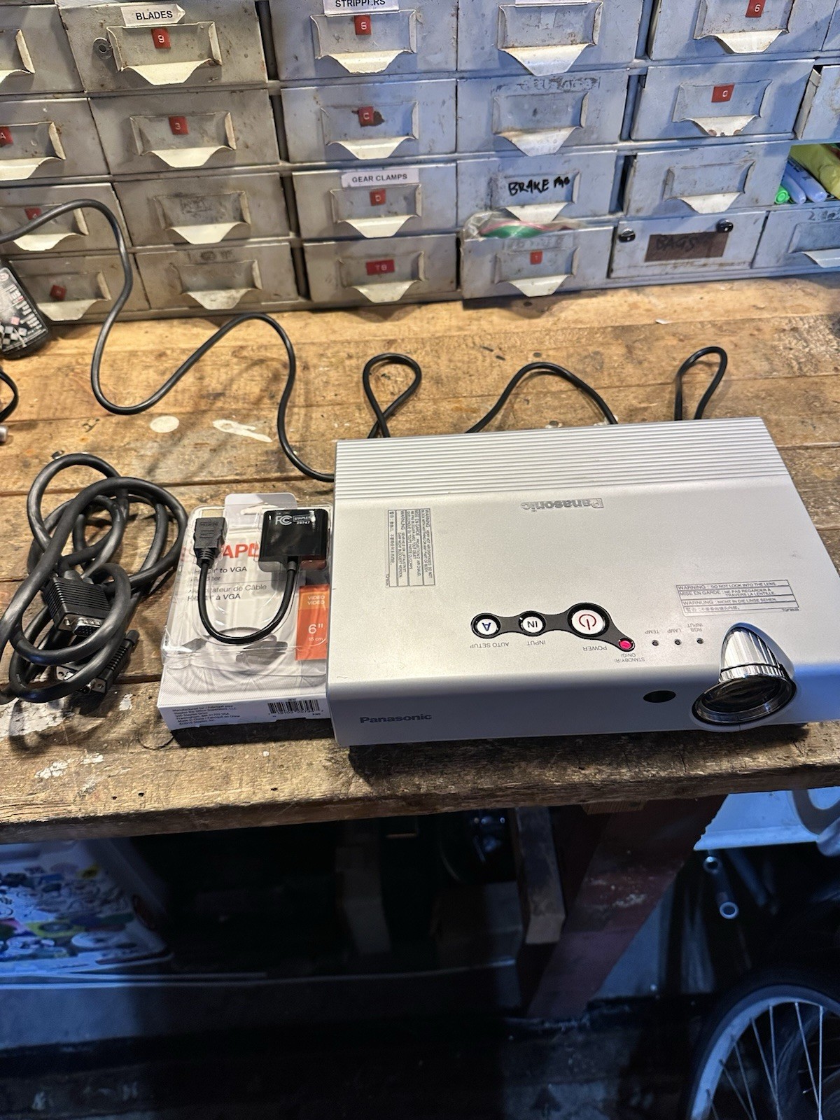 Panasonic PT-LB10VU LCD Projector With Cords And Carry Case, tested and works