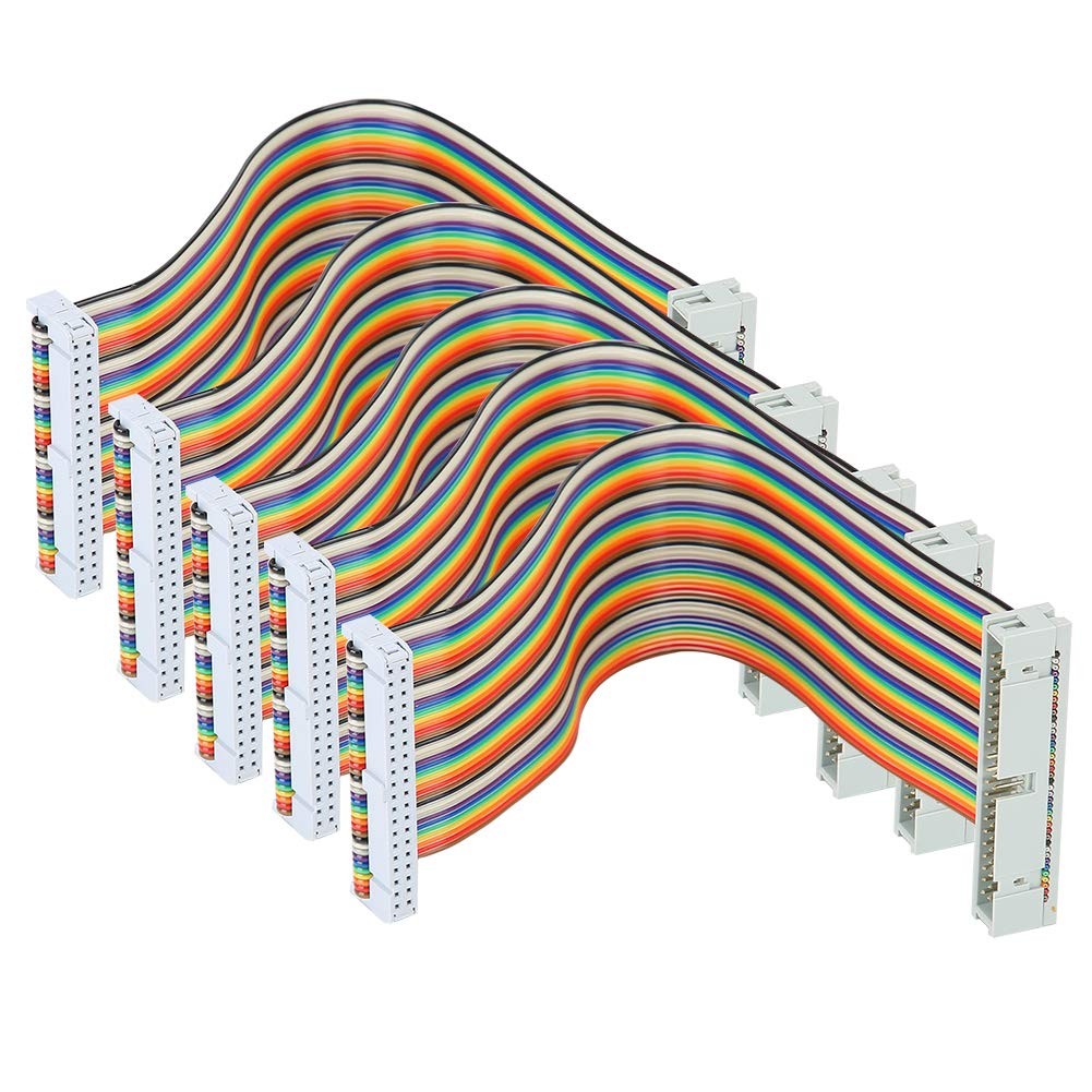 5Pcs GPIO Ribbon Cable for Raspberry Pi Male to Female 40pin Breadboard Jumpe...
