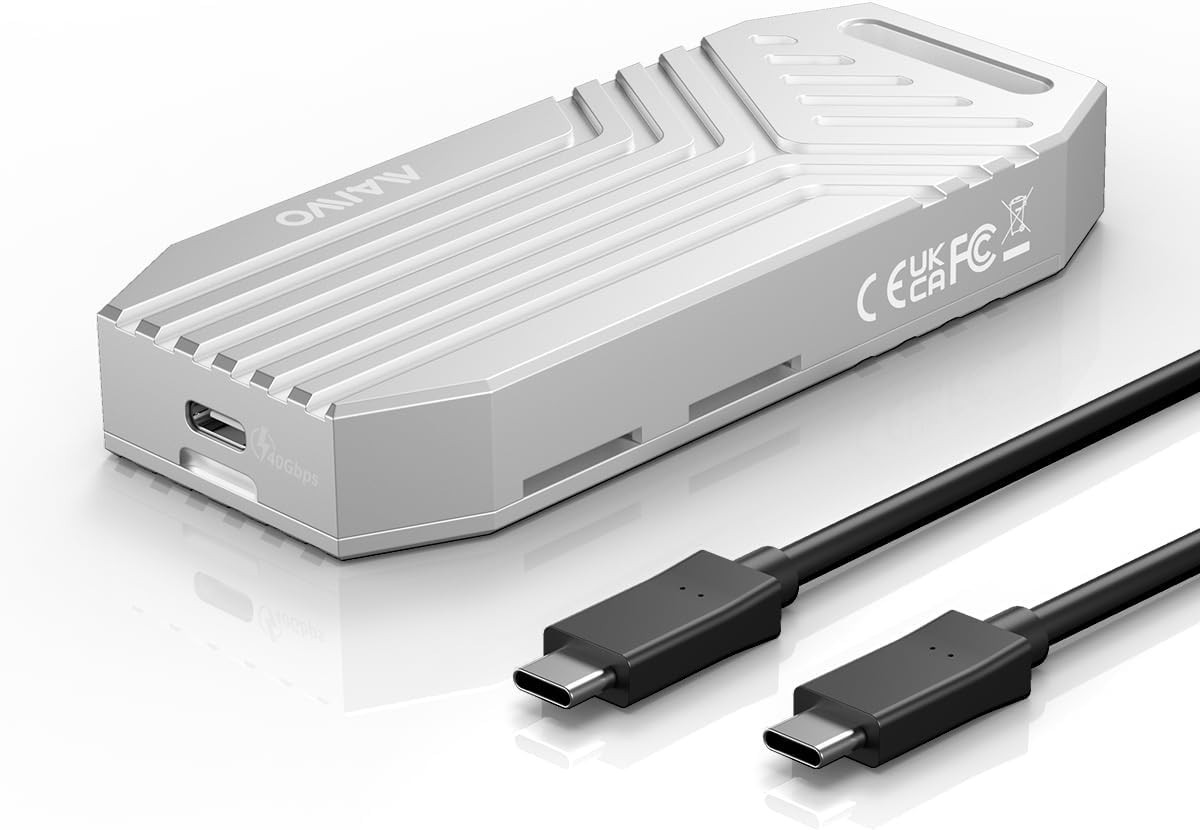 MAIWO K1695 SLIVER Tool Free USB4.0 40Gbps to NVMe M.2 SSD Enclosure