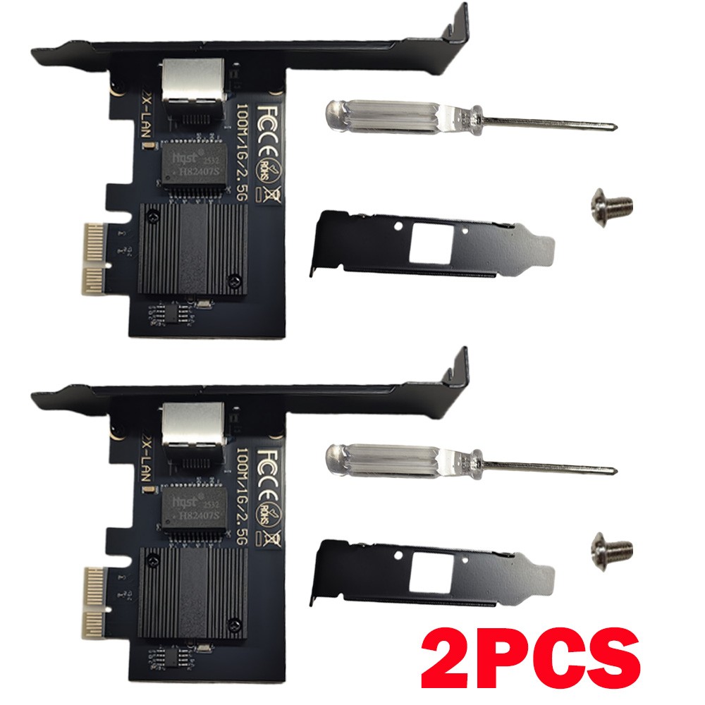 2Pcs 2500Mbps PCIe to RJ45 Intel I226 Ethernet Network Adapters LAN Desktop