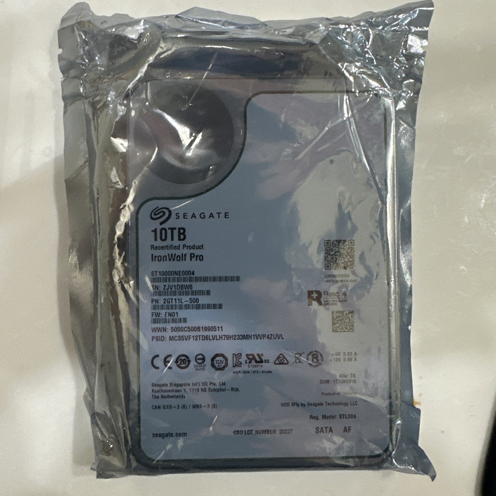 10 TB RECERTIFIED SATA Seagate IronWolf Pro ST10000NE0004 7200rpm 256MB 3,5"