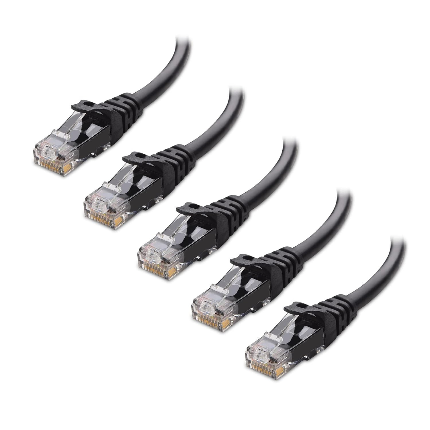 Cable Matters 10Gbps 5-Pack Snagless Short Cat 6 Ethernet Cable - 3Ft, Cat 6 Cab