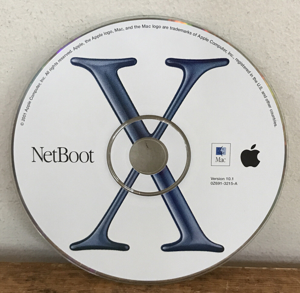 Vintage 2001 Apple Macintosh Mac OS X NetBoot Software Disc Version 10.1