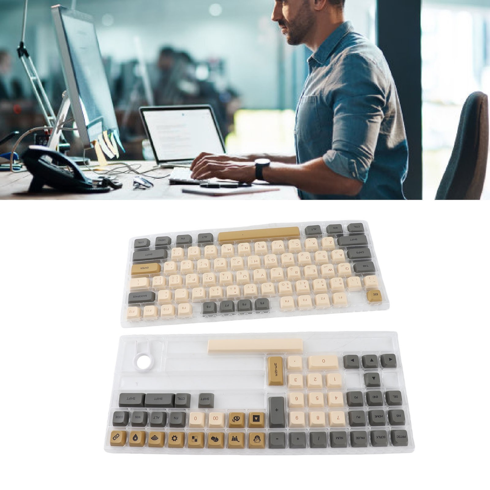 125pcs Keyboard Keycaps Arabic Shimmering Theme XDA Profile PBT Dye Sublima YGEO