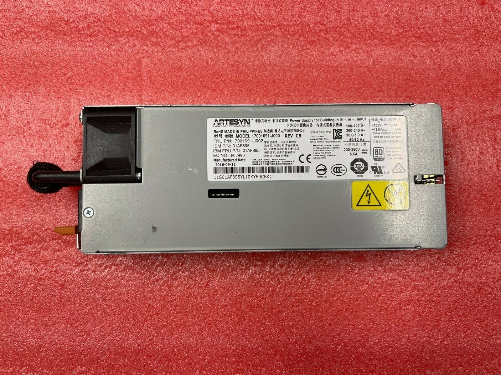01AF895 7001691-J000 IBM 900W POWER SUPPLY FOR S824 PSERIES POWER8