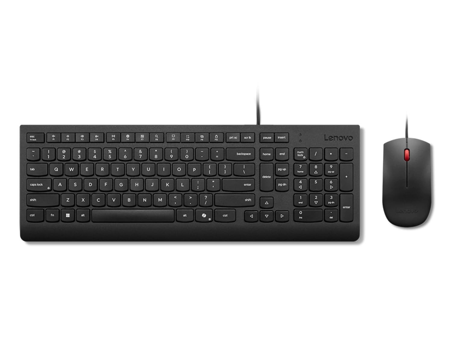 Lenovo Essential Wired Keyboard and Mouse Combo, Spill-Resistant Membrane