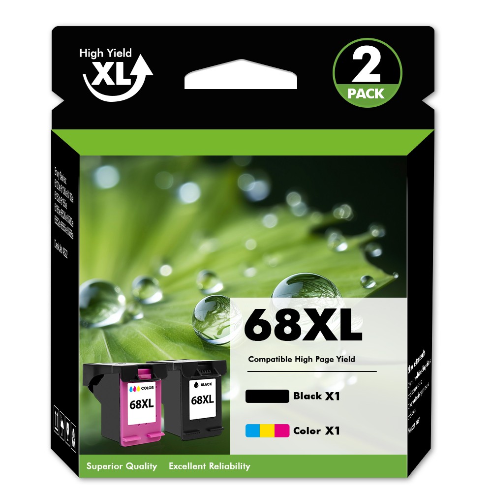 68XL High Yield Ink Cartridges Combo Compatible with HP Envy 6555e 6552e 6165e